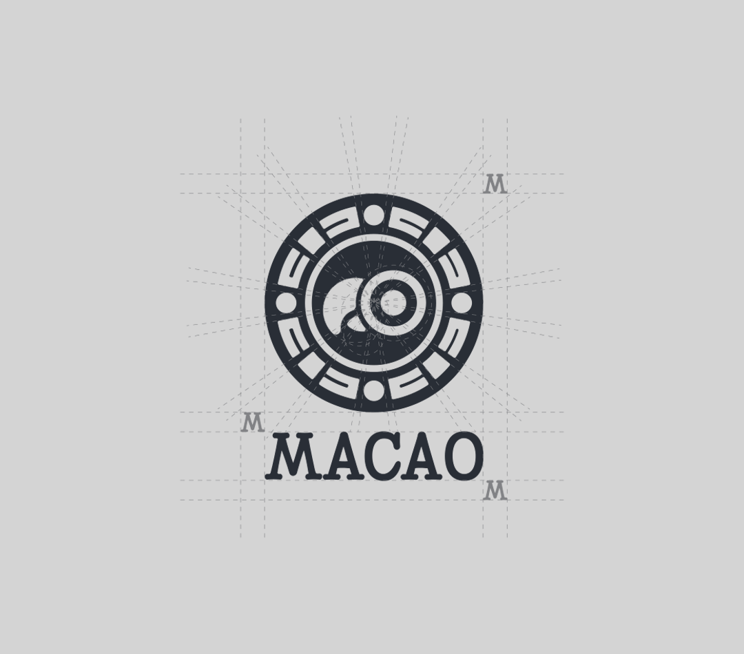 Construcción geométrica del logo Macao