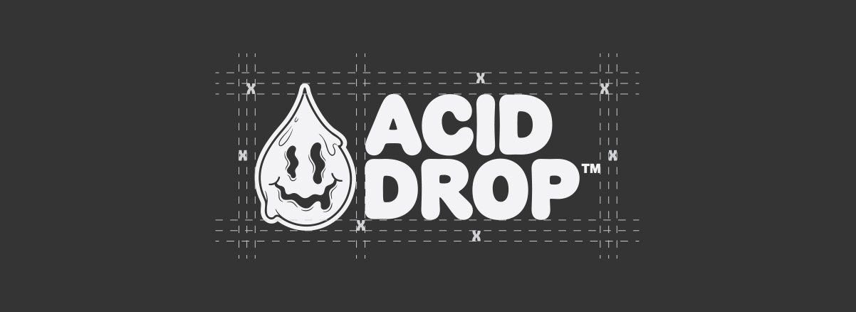 Construcción técnica del logo Acid Drop