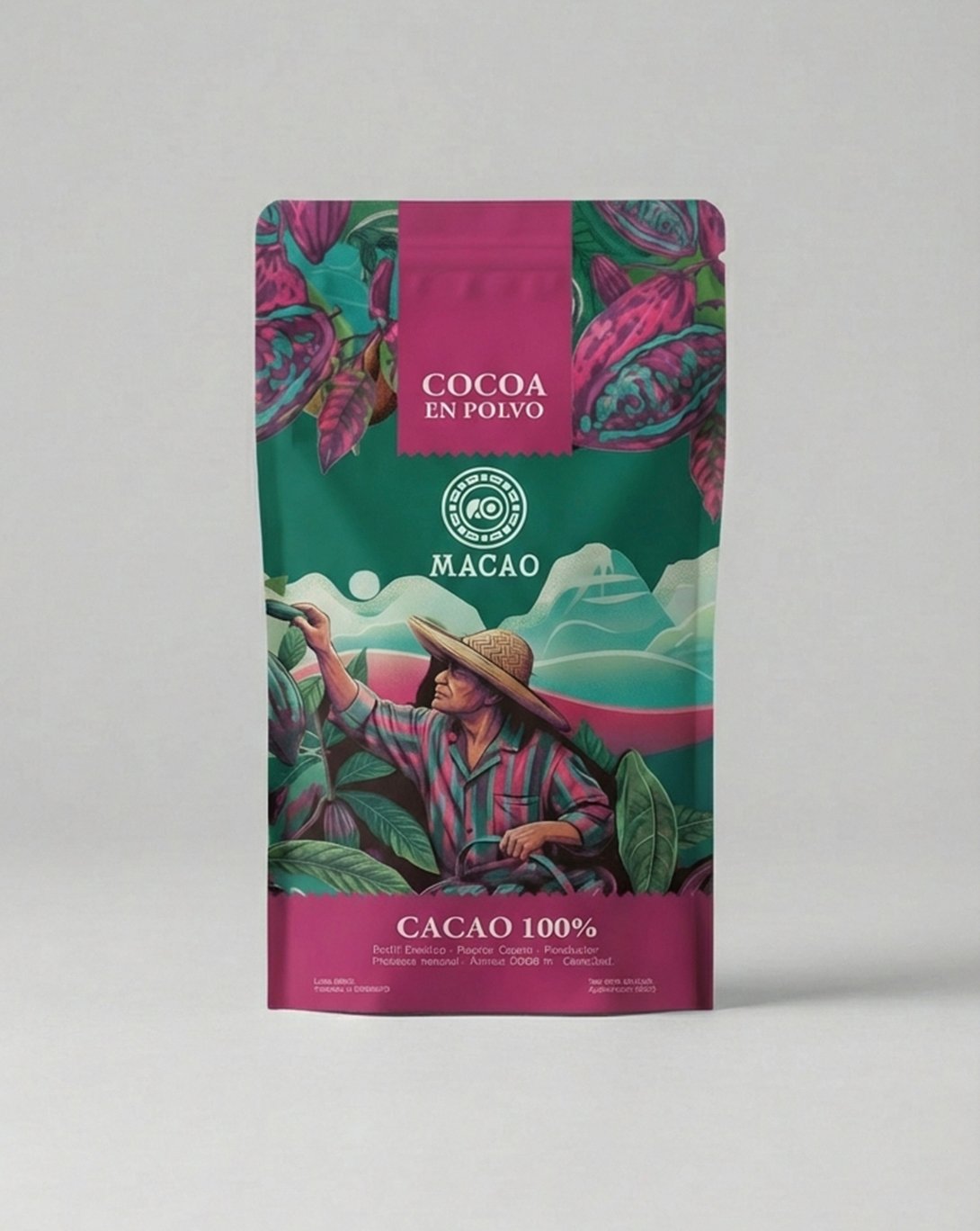 Empaque de Cacao 100% Macao Copán